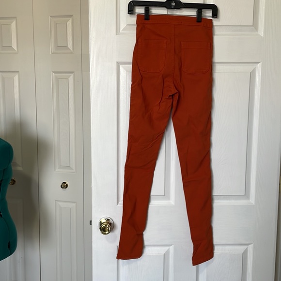 Ladies Stretch Jeggings/Jeans , Color: Burnt Orange - Picture 2 of 15